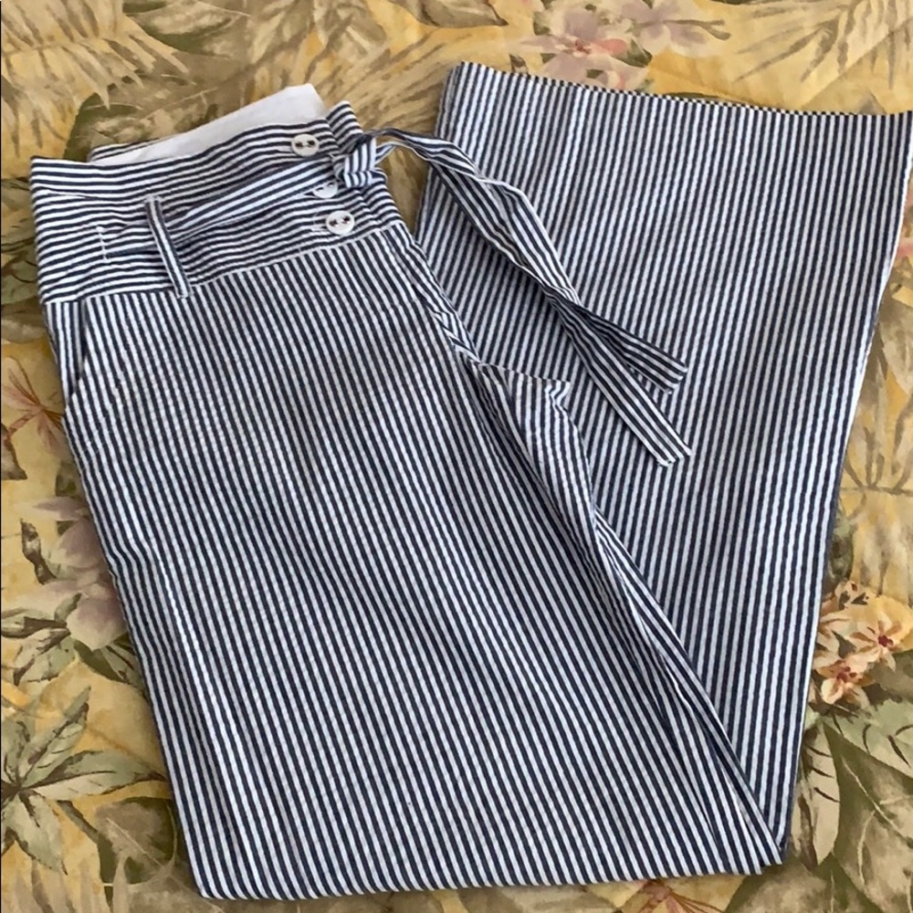 WIDE LEG PINSTRIPE PANTS